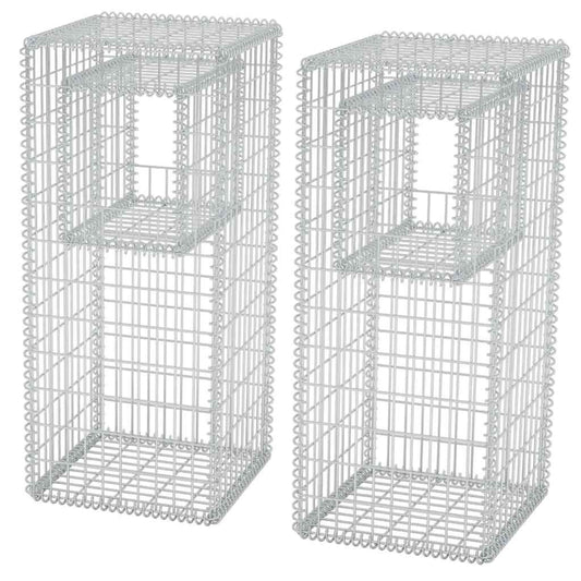 142544 vidaXL Gabion Basket Posts/Planters 2 pcs Steel 50x50x120 cm 142544 vidaXL Gabion Basket Posts/Planters 2 pcs Steel 50x50x120 cm