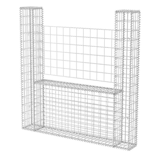 142545 vidaXL Gabion Basket U-Shape Galvanised Steel 160x20x150 cm 142545 vidaXL Gabion Basket U-Shape Galvanised Steel 160x20x150 cm