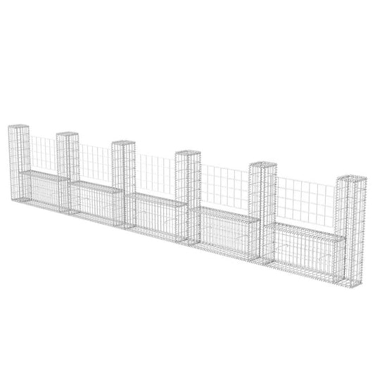 142547 vidaXL Gabion Basket U-Shape Galvanised Steel 570x20x100 cm 142547 vidaXL Gabion Basket U-Shape Galvanised Steel 570x20x100 cm