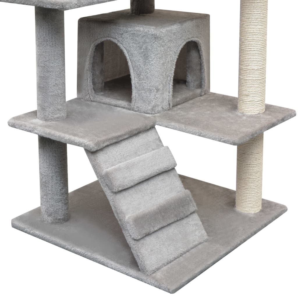 170475 vidaXL Cat Tree with Sisal Scratching Posts 125 cm Grey