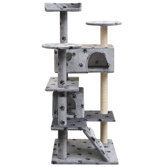 Cat Tree | Grey with black paw prints Cat Tree | Grey with black paw prints
