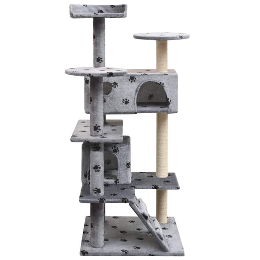 170476 vidaXL Cat Tree with Sisal Scratching Posts 125 cm Paw Prints Grey 170476 vidaXL Cat Tree with Sisal Scratching Posts 125 cm Paw Prints Grey