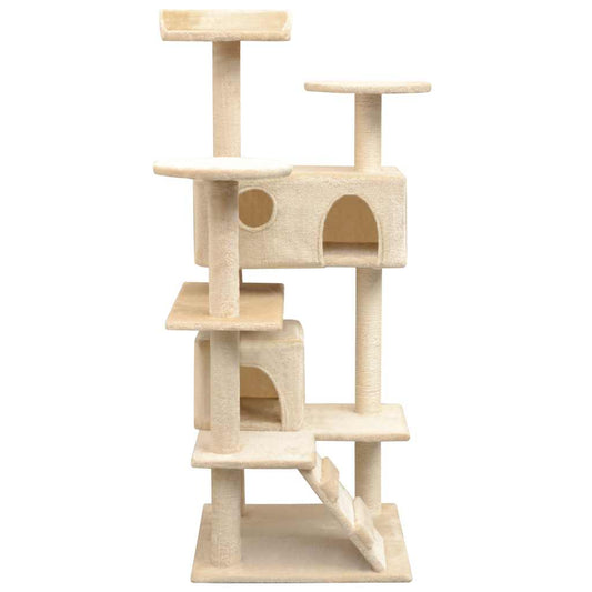 170477 vidaXL Cat Tree with Sisal Scratching Posts 125 cm Beige 170477 vidaXL Cat Tree with Sisal Scratching Posts 125 cm Beige