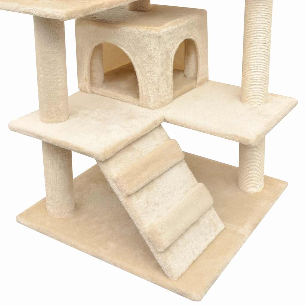 170477 vidaXL Cat Tree with Sisal Scratching Posts 125 cm Beige
