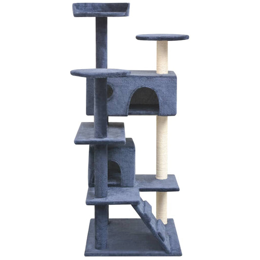 Cat Tree with Sisal Scratching Posts 125 cm Dark Blue Cat Tree with Sisal Scratching Posts 125 cm Dark Blue