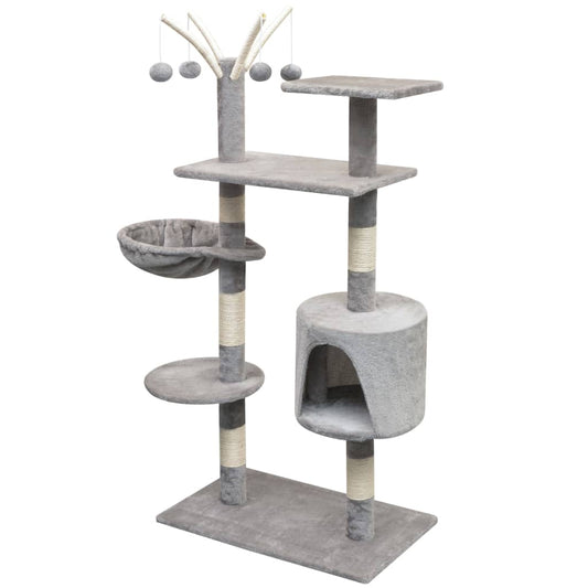 Cat Tree with Sisal Scratching Posts 125 cm Grey Cat Tree with Sisal Scratching Posts 125 cm Grey