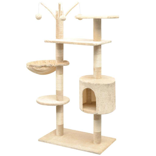 170482 vidaXL Cat Tree with Sisal Scratching Posts 125 cm Beige 170482 vidaXL Cat Tree with Sisal Scratching Posts 125 cm Beige