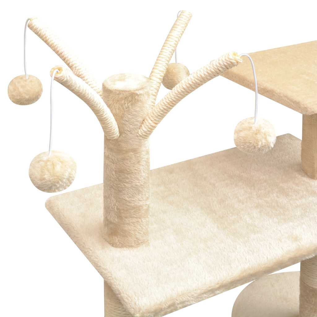 170482 vidaXL Cat Tree with Sisal Scratching Posts 125 cm Beige