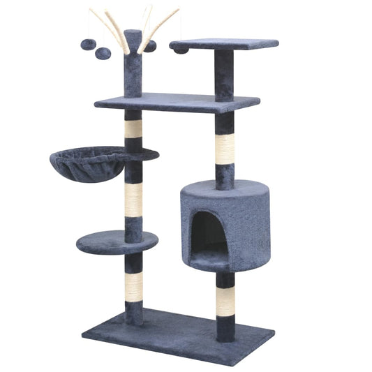 170484 vidaXL Cat Tree with Sisal Scratching Posts 125 cm Dark Blue 170484 vidaXL Cat Tree with Sisal Scratching Posts 125 cm Dark Blue