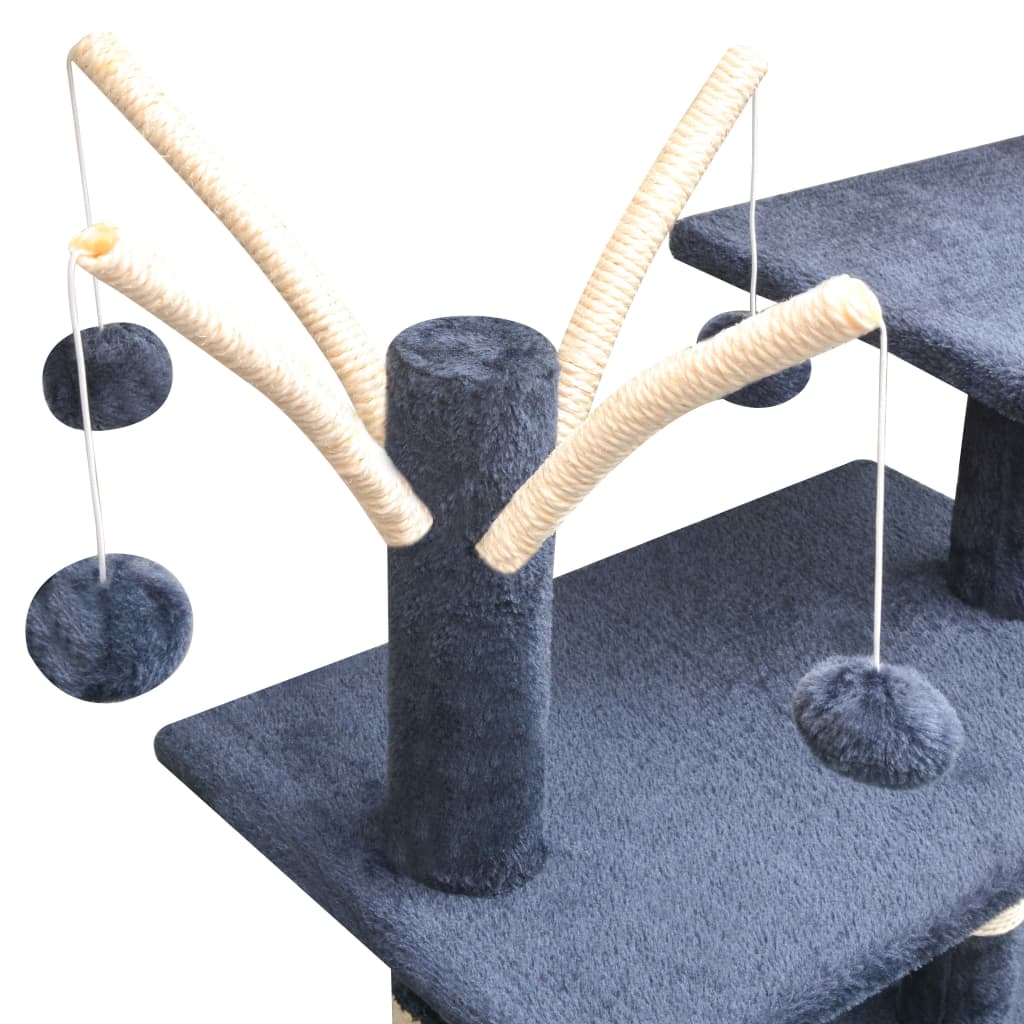 Cat Tree with Sisal Scratching Posts 125 cm Dark Blue