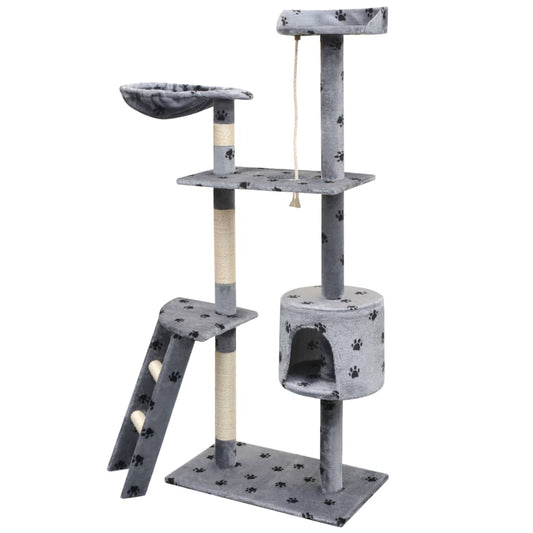 Cat Tree | Grey with black paw prints Cat Tree | Grey with black paw prints