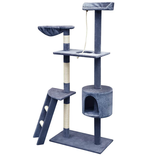 170489 vidaXL Cat Tree with Sisal Scratching Posts 150 cm Dark Blue 170489 vidaXL Cat Tree with Sisal Scratching Posts 150 cm Dark Blue