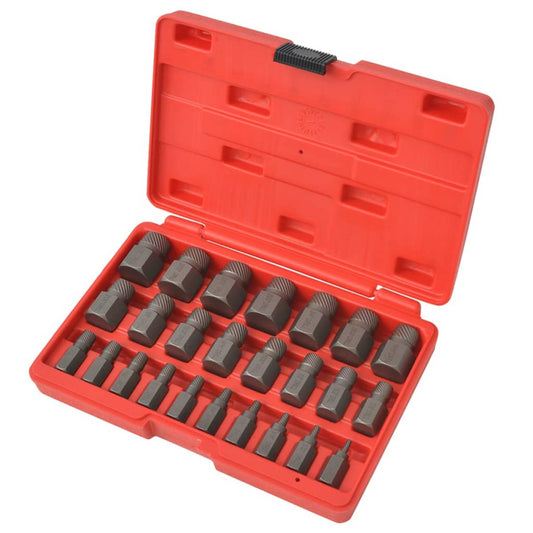 25 Piece Multi-Spline Screw Extractor Set Steel 25 Piece Multi-Spline Screw Extractor Set Steel