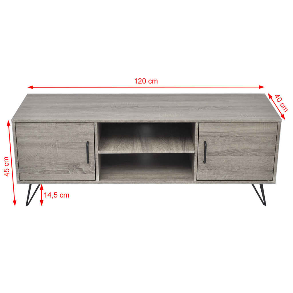 243449 vidaXL TV Cabinet 120x40x45 cm Grey