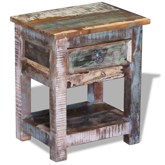 Side Table with 1 Drawer Solid Reclaimed Wood 43x33x51 cm Side Table with 1 Drawer Solid Reclaimed Wood 43x33x51 cm