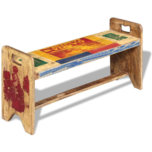 243457 vidaXL Cola Bench Solid Reclaimed Wood 100x30x50 cm 243457 vidaXL Cola Bench Solid Reclaimed Wood 100x30x50 cm