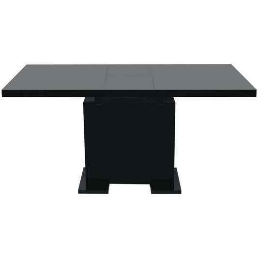 Kitchen Table | Glossy Black | MDF, Steel | Extendable | Dining Table Kitchen Table | Glossy Black | MDF, Steel | Extendable | Dining Table