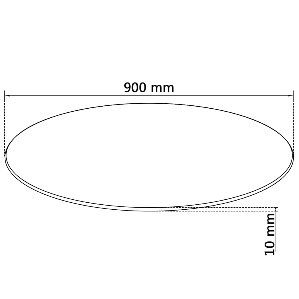 243630 vidaXL Table Top Tempered Glass Round 900 mm