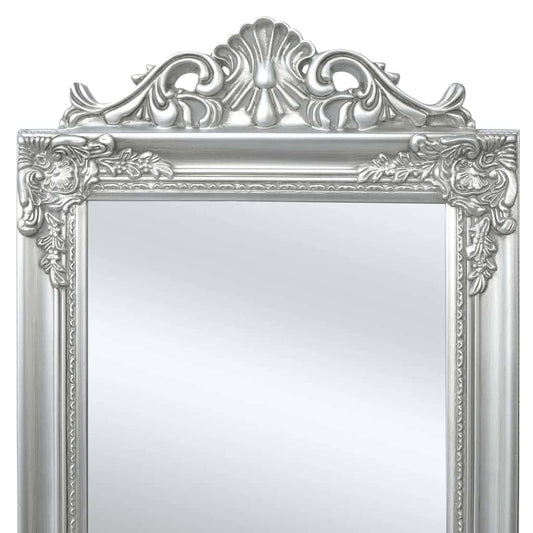 243693 vidaXL Free-Standing Mirror Baroque Style 160x40 cm Silver 243693 vidaXL Free-Standing Mirror Baroque Style 160x40 cm Silver