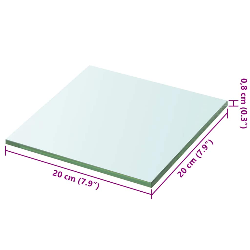 Shelf Panel Glass Clear 20x20 cm