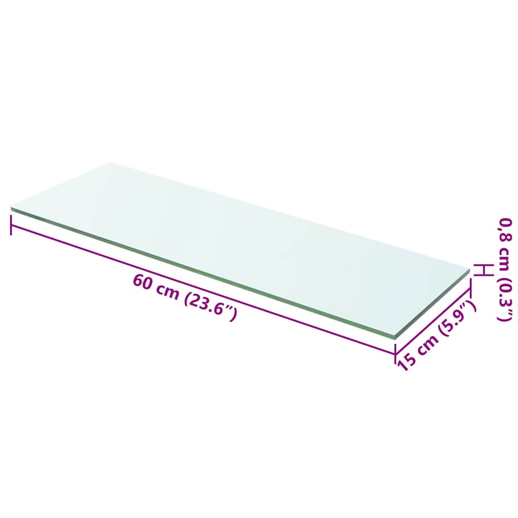 Shelf Panel Glass Clear 60x15 cm
