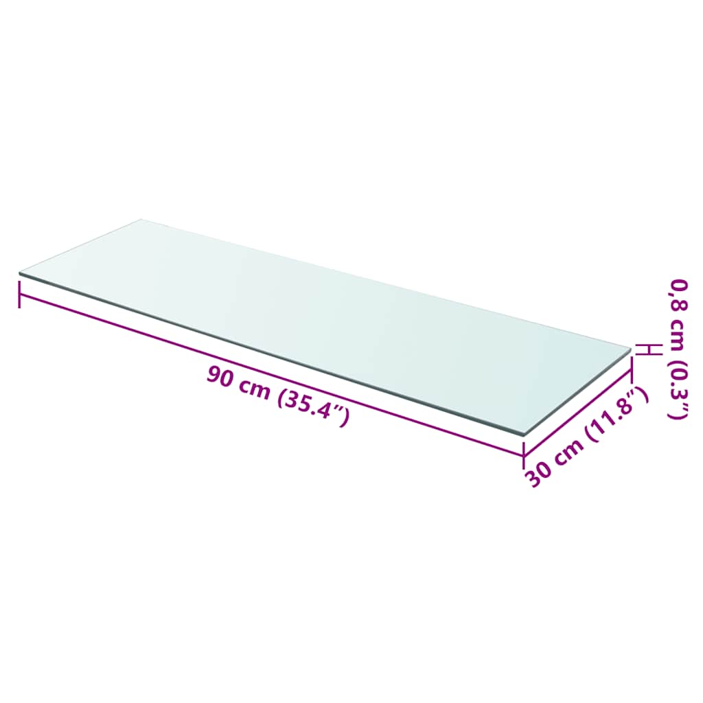 Shelf Panel Glass Clear 90x30 cm