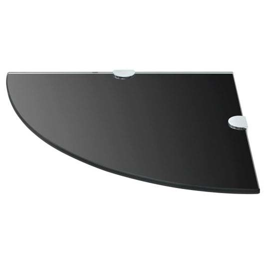 Corner Shelf with Chrome Supports Glass Black 35x35 cm Corner Shelf with Chrome Supports Glass Black 35x35 cm