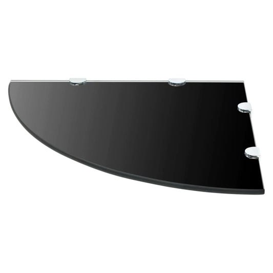 Corner Shelf with Chrome Supports Glass Black 45x45 cm Corner Shelf with Chrome Supports Glass Black 45x45 cm