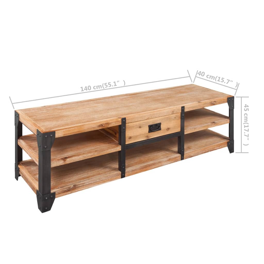 243913 vidaXL TV Stand Solid Acacia Wood 140x40x45 cm