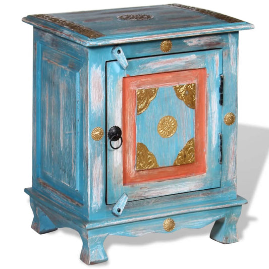 Nightstand Solid Mango Wood Blue Nightstand Solid Mango Wood Blue