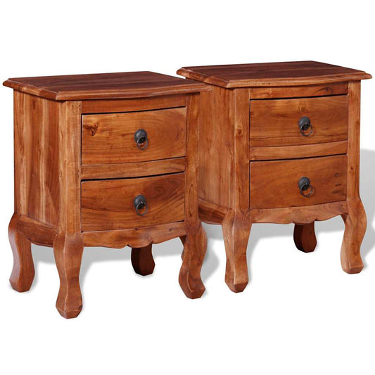 243972 vidaXL Nightstands with Drawers 2 pcs Solid Acacia Wood 243972 vidaXL Nightstands with Drawers 2 pcs Solid Acacia Wood