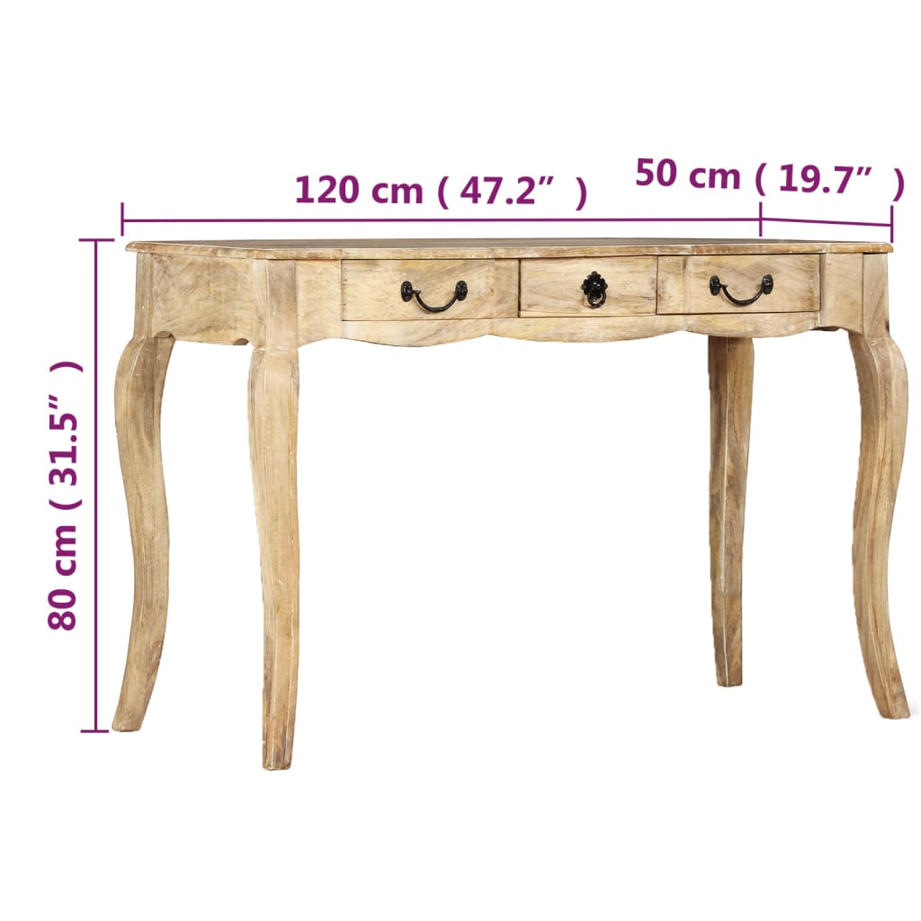 Console Table Solid Mango Wood 120x50x80 cm