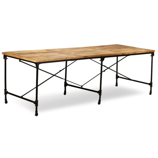 Dining Table | Brown and Black | Solid Mango Wood and Powder-Coated Steel Dining Table | Brown and Black | Solid Mango Wood and Powder-Coated Steel