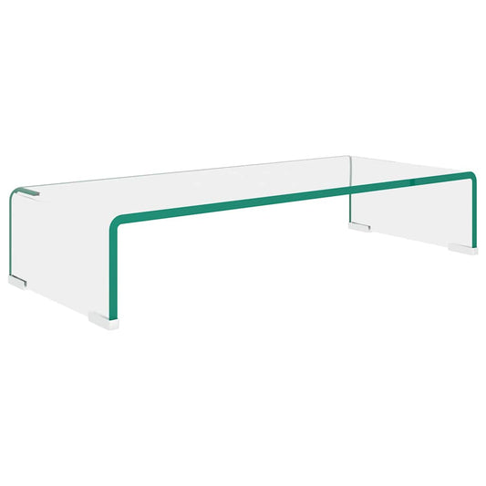 244127 vidaXL TV Stand/Monitor Riser Glass Clear 60x25x11 cm 244127 vidaXL TV Stand/Monitor Riser Glass Clear 60x25x11 cm