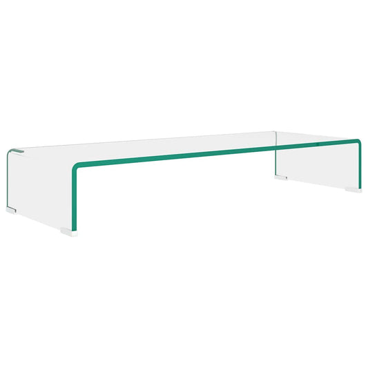 244129 vidaXL TV Stand/Monitor Riser Glass Clear 80x30x13 cm 244129 vidaXL TV Stand/Monitor Riser Glass Clear 80x30x13 cm