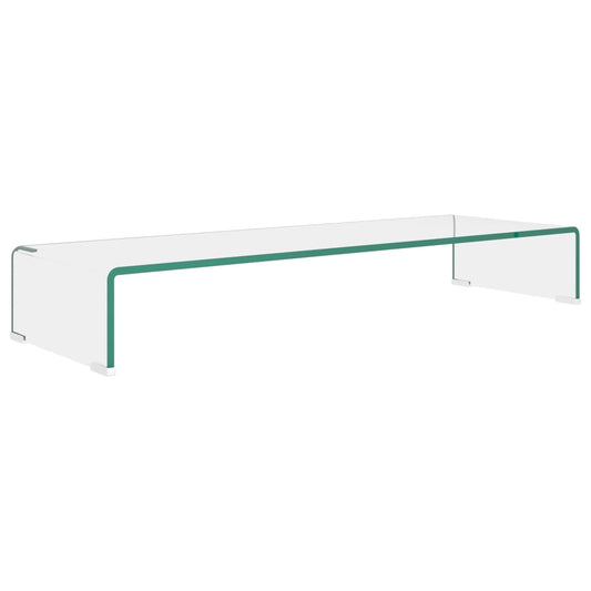 244130 vidaXL TV Stand/Monitor Riser Glass Clear 90x30x13 cm 244130 vidaXL TV Stand/Monitor Riser Glass Clear 90x30x13 cm