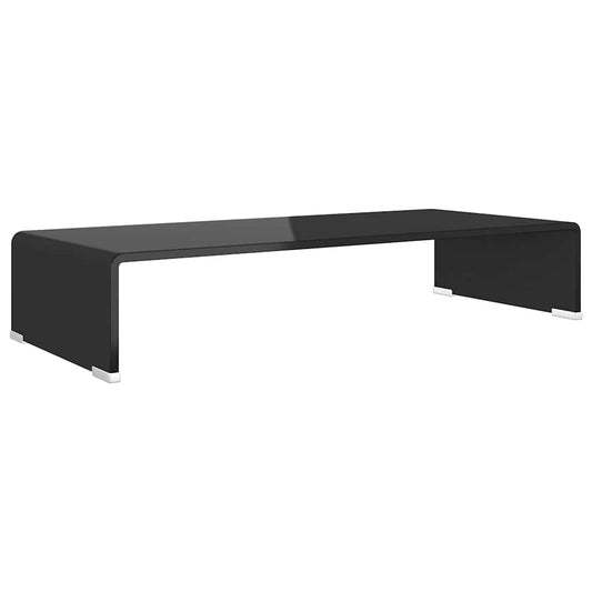 244136 vidaXL TV Stand/Monitor Riser Glass Black 70x30x13 cm 244136 vidaXL TV Stand/Monitor Riser Glass Black 70x30x13 cm