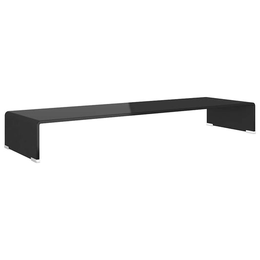 244139 vidaXL TV Stand/Monitor Riser Glass Black 100x30x13 cm 244139 vidaXL TV Stand/Monitor Riser Glass Black 100x30x13 cm