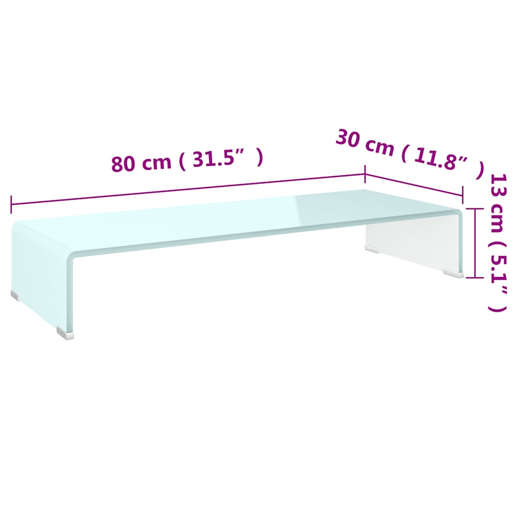 TV Stand/Monitor Riser Glass Green 80x30x13 cm