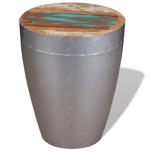 Stool | Brown, Silver | Solid reclaimed wood, Aluminium | Compact Stool | Brown, Silver | Solid reclaimed wood, Aluminium | Compact