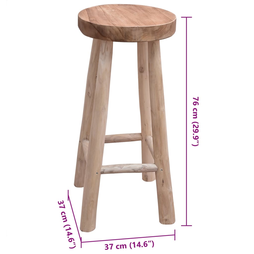 244545 vidaXL Bar Stool Solid Teak Wood
