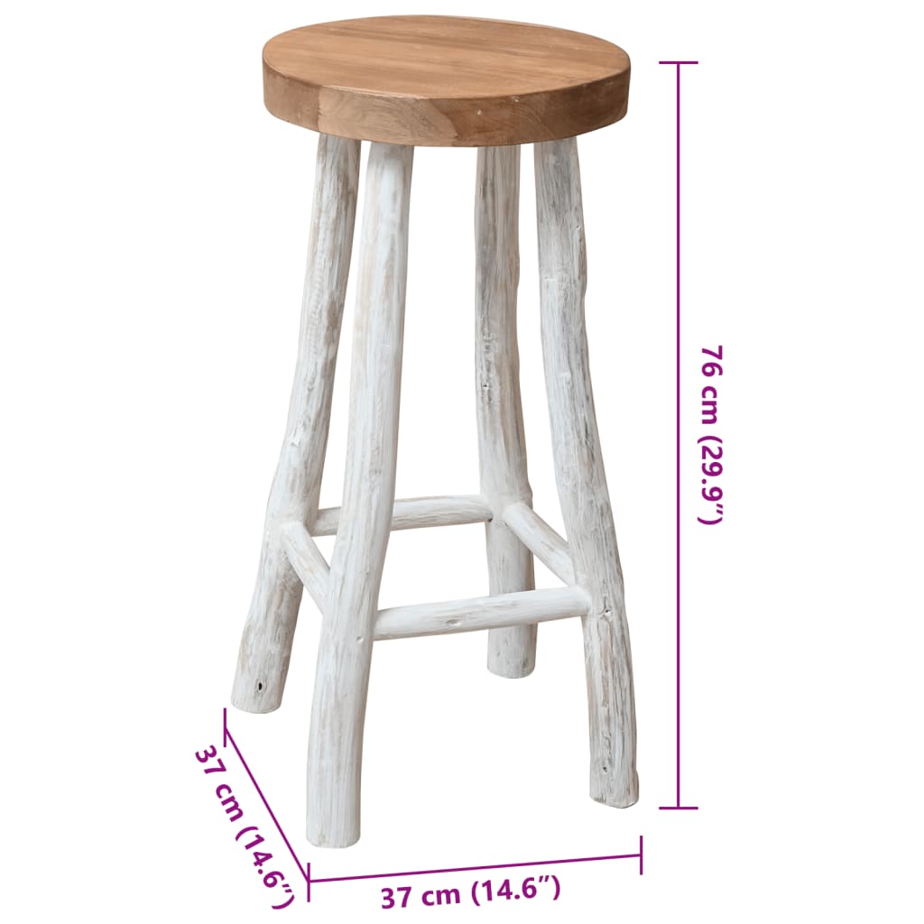 244546 vidaXL Bar Stool Solid Teak Wood