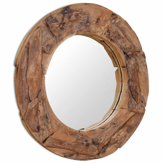 244561 vidaXL Decorative Mirror Teak 80 cm Round 244561 vidaXL Decorative Mirror Teak 80 cm Round