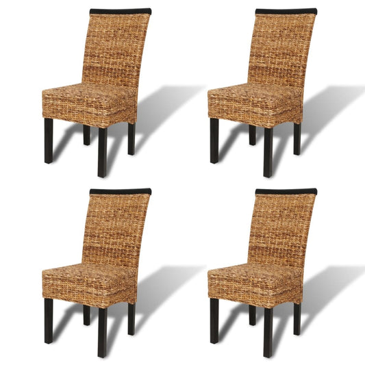 Dining Chairs 4 pcs Abaca and Solid Mango Wood Dining Chairs 4 pcs Abaca and Solid Mango Wood