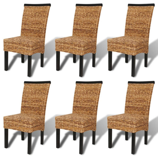 Dining Chairs 6 pcs Abaca and Solid Mango Wood Dining Chairs 6 pcs Abaca and Solid Mango Wood