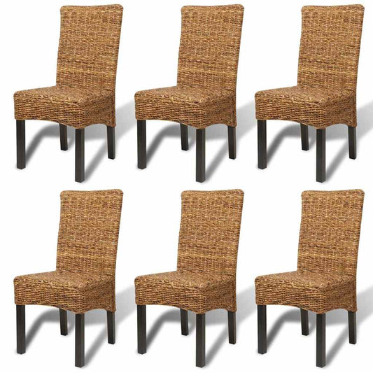 Dining Chairs 6 pcs Abaca and Solid Mango Wood Dining Chairs 6 pcs Abaca and Solid Mango Wood