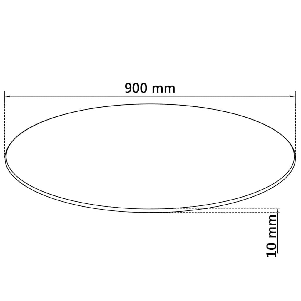 244618 vidaXL Table Top Tempered Glass Round 900 mm