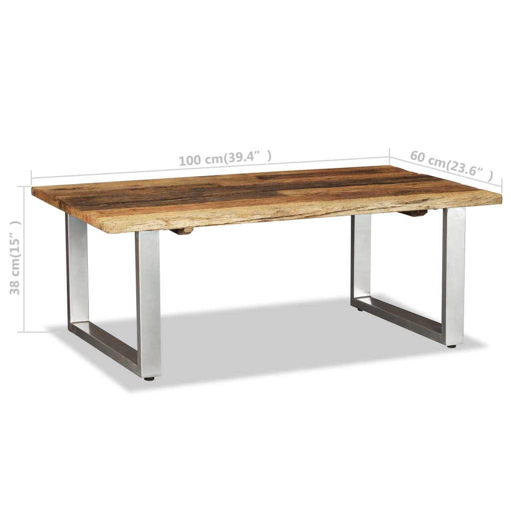 244586 vidaXL Coffee Table Solid Reclaimed Wood 100x60x38 cm