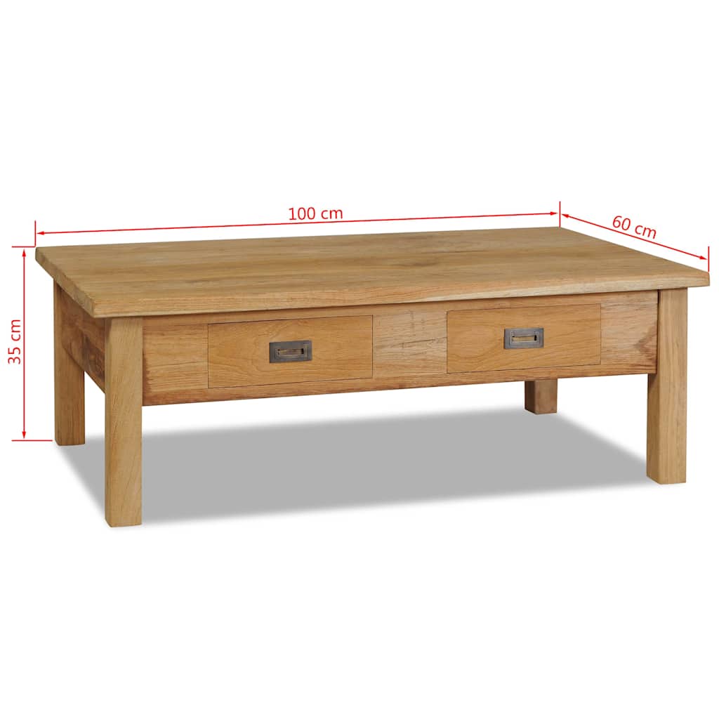 244483 vidaXL Coffee Table Solid Teak 100x60x35 cm