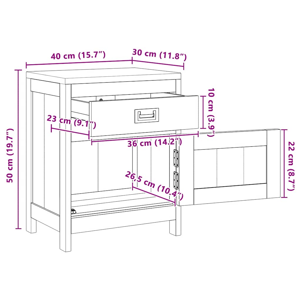Bedside Cabinet | Teak | Solid Teak | Medium | Bedside Cabinet
